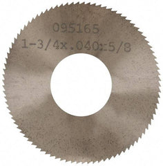 Made in USA - 1-3/4" Diam x 0.04" Blade Thickness x 5/8" Arbor Hole Diam, 90 Tooth Slitting and Slotting Saw - Arbor Connection, Solid Carbide, Concave Ground - Americas Industrial Supply