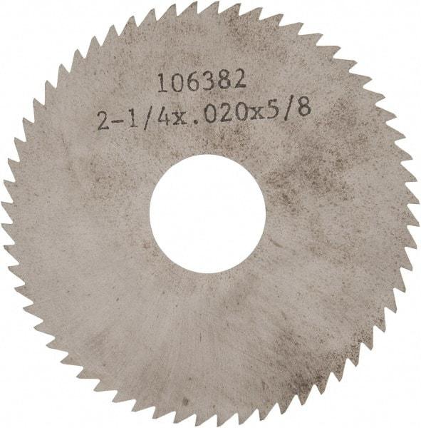 Made in USA - 2-1/4" Diam x 0.02" Blade Thickness x 5/8" Arbor Hole Diam, 60 Tooth Slitting and Slotting Saw - Arbor Connection, Solid Carbide, Concave Ground - Americas Industrial Supply