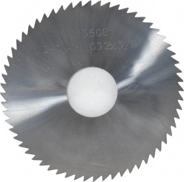 Made in USA - 2-1/4" Diam x 0.032" Blade Thickness x 5/8" Arbor Hole Diam, 60 Tooth Slitting and Slotting Saw - Arbor Connection, Solid Carbide, Concave Ground - Americas Industrial Supply