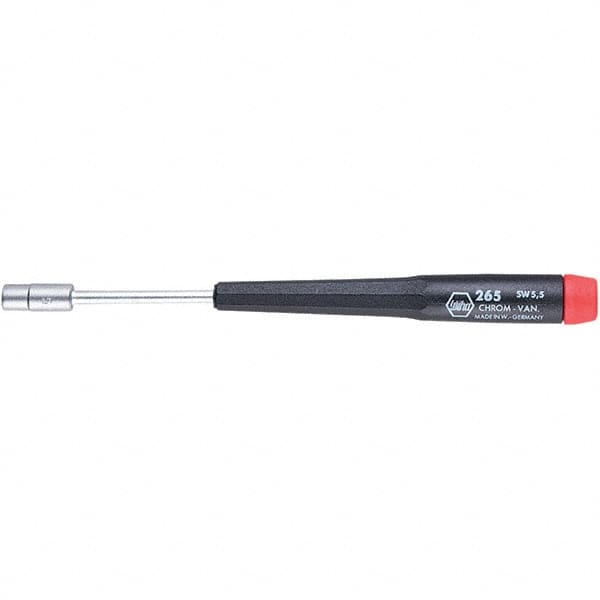 Wiha - 5.5mm Solid Shaft Precision Nutdriver - Cushion Grip Handle, 6-11/16" OAL - Americas Industrial Supply