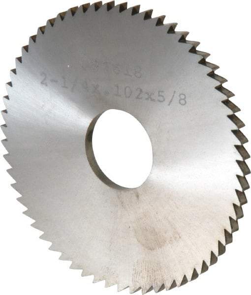 Made in USA - 2-1/4" Diam x 0.102" Blade Thickness x 5/8" Arbor Hole Diam, 60 Tooth Slitting and Slotting Saw - Arbor Connection, Solid Carbide, Concave Ground - Americas Industrial Supply