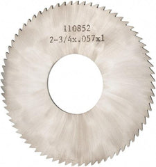 Made in USA - 2-3/4" Diam x 0.057" Blade Thickness x 1" Arbor Hole Diam, 72 Tooth Slitting and Slotting Saw - Arbor Connection, Solid Carbide, Concave Ground - Americas Industrial Supply