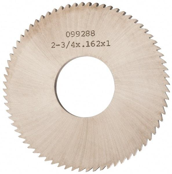 Made in USA - 2-3/4" Diam x 0.162" Blade Thickness x 1" Arbor Hole Diam, 72 Tooth Slitting and Slotting Saw - Arbor Connection, Solid Carbide, Concave Ground - Americas Industrial Supply