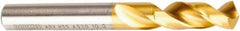 DORMER - 0.3818" 130° Spiral Flute High Speed Steel Screw Machine Drill Bit - TiN Finish, Right Hand Cut, 43mm Flute Length, 89mm OAL, ADX Point, Straight Shank - Americas Industrial Supply