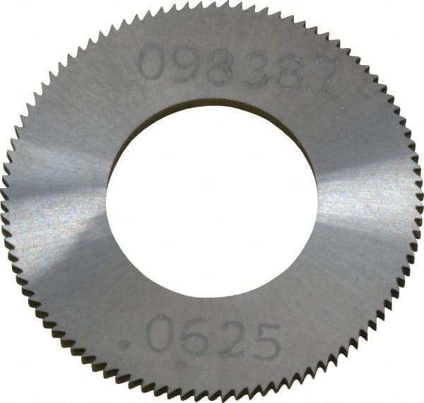 Made in USA - 1" Diam x 1/16" Thick, 1/2" Arbor Hole Diam, 98 Teeth, Solid Carbide Jeweler's Saw - Uncoated - Americas Industrial Supply