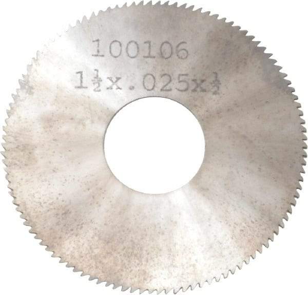 Made in USA - 1-1/2" Diam x 0.025" Blade Thickness, 1/2" Arbor Hole Diam, 110 Teeth, Solid Carbide, Jeweler's Saw - Uncoated - Americas Industrial Supply