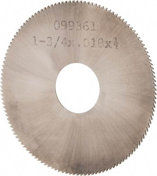 Made in USA - 1-3/4" Diam x 0.018" Blade Thickness, 1/2" Arbor Hole Diam, 130 Teeth, Solid Carbide, Jeweler's Saw - Uncoated - Americas Industrial Supply