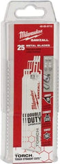 Milwaukee Tool - 6" Long x 1" Thick, Steel Reciprocating Saw Blade - Straight Profile, 10 TPI, Toothed Edge - Americas Industrial Supply