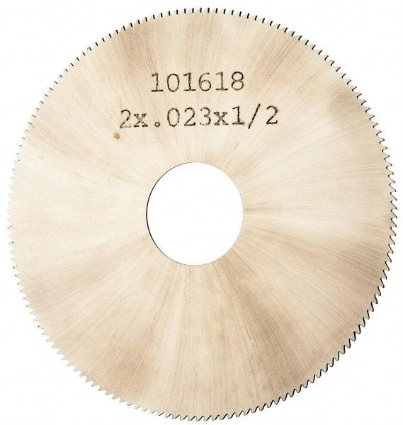 Made in USA - 2" Diam x 0.023" Blade Thickness, 1/2" Arbor Hole Diam, 152 Teeth, Solid Carbide Jeweler's Saw - Uncoated - Americas Industrial Supply