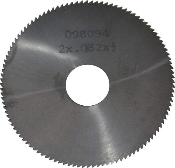 Made in USA - 2" Diam x 0.032" Blade Thickness, 1/2" Arbor Hole Diam, 110 Teeth, Solid Carbide Jeweler's Saw - Uncoated - Americas Industrial Supply