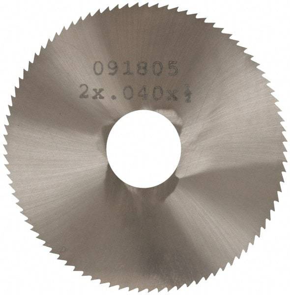 Made in USA - 2" Diam x 0.04" Blade Thickness, 1/2" Arbor Hole Diam, 110 Teeth, Solid Carbide Jeweler's Saw - Uncoated - Americas Industrial Supply