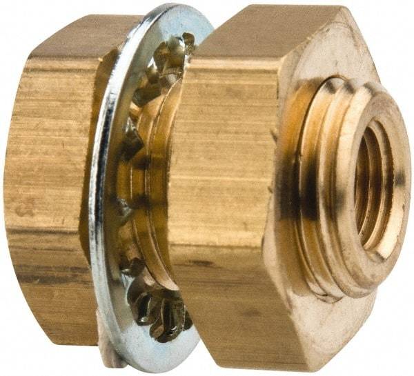 Parker - 5/8-18 Male Thread x 1/8 Female Thread, Brass Industrial Pipe Anchor Coupling - Male Straight Thread O-Ring x Female NPTF, 1,000 psi - Americas Industrial Supply