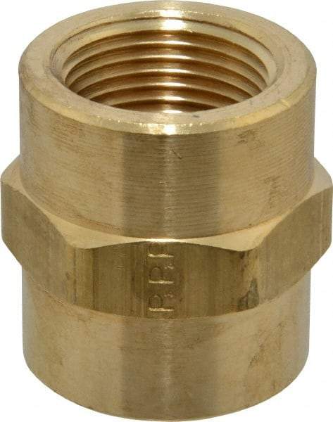 Parker - 3/4 Female Thread, Brass Industrial Pipe Coupling - FNPTF, 1,000 psi - Americas Industrial Supply