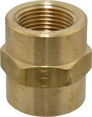 Parker - 3/4 Female Thread, Brass Industrial Pipe Coupling - FNPTF, 1,000 psi - Americas Industrial Supply