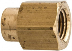 Parker - 1/2 x 3/8 Female Thread, Brass Industrial Pipe Coupling - FNPTF, 1,000 psi - Americas Industrial Supply