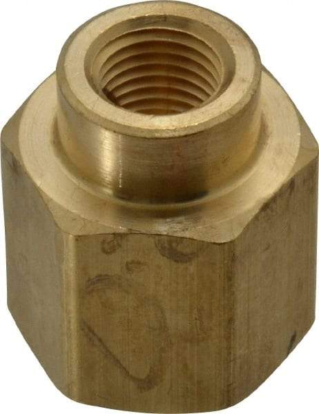 Parker - 1/2 x 1/4 Female Thread, Brass Industrial Pipe Coupling - FNPTF, 1,000 psi - Americas Industrial Supply
