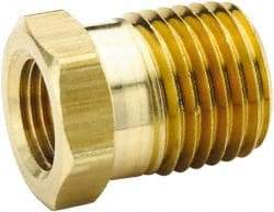 Parker - 1 Male Thread x 1/2 Female Thread, Brass Industrial Pipe Hex Bushing - MNPTF x FNPTF, 1,000 psi - Americas Industrial Supply
