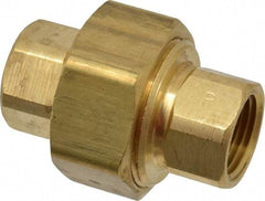 Parker - 3/8 Female Thread, Brass Industrial Pipe Union - FNPTF, 1,000 psi - Americas Industrial Supply