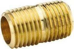 Parker - 1/2 Male Thread, Brass Industrial Pipe Close Nipple - MNPTF, 1,000 psi - Americas Industrial Supply