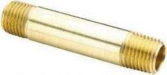 Parker - 1/2 Male Thread, Brass Industrial Pipe Long Nipple - MNPTF, 1,000 psi - Americas Industrial Supply