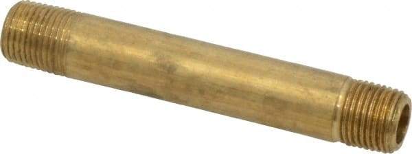 Parker - 1/8 Male Thread, Brass Industrial Pipe Long Nipple - MNPTF, 1,000 psi - Americas Industrial Supply