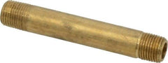 Parker - 1/8 Male Thread, Brass Industrial Pipe Long Nipple - MNPTF, 1,000 psi - Americas Industrial Supply