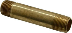 Parker - 3/8 Male Thread, Brass Industrial Pipe Long Nipple - MNPTF, 1,000 psi - Americas Industrial Supply