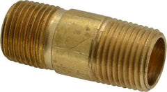 Parker - 1/2 Male Thread, Brass Industrial Pipe Long Nipple - MNPTF, 1,000 psi - Americas Industrial Supply