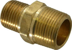 Parker - 3/4 x 1/2 Male Thread, Brass Industrial Pipe Hex Nipple - MNPTF, 1,000 psi - Americas Industrial Supply