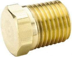 Parker - 3/4 Male Thread, Brass Industrial Pipe Hex Head Plug - MNPTF, 1,000 psi - Americas Industrial Supply