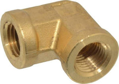Parker - 1/4 Female Thread, Brass Industrial Pipe 90° Female Elbow - FNPTF, 1,000 psi - Americas Industrial Supply