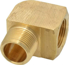Parker - 3/4 Male Thread x 3/4 Female Thread, Brass Industrial Pipe 90° Street Elbow - MNPTF x FNPTF, 1,000 psi - Americas Industrial Supply