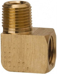 Parker - 1/8 Male Thread x 1/8 Female Thread, Brass Industrial Pipe 90° Street Elbow - MNPTF x FNPTF, 1,000 psi - Americas Industrial Supply