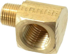 Parker - 1/8 Male Thread x 1/4 Female Thread, Brass Industrial Pipe 90° Street Elbow - MNPTF x FNPTF, 1,000 psi - Americas Industrial Supply