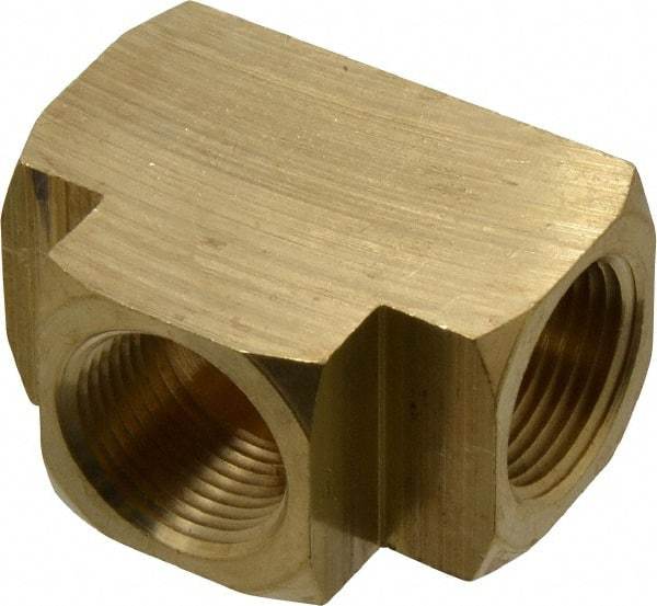 Parker - 3/4 Female Thread, Brass Industrial Pipe Female Tee - FNPTF, 1,000 psi - Americas Industrial Supply