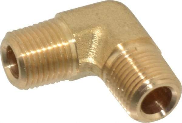 Parker - 1/8 Male Thread, Brass Industrial Pipe 90° Male Elbow - MNPTF, 1,000 psi - Americas Industrial Supply