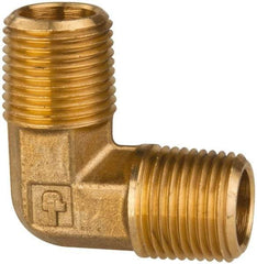 Parker - 1/2 Male Thread, Brass Industrial Pipe 90° Male Elbow - MNPTF, 1,000 psi - Americas Industrial Supply