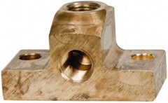 Parker - 1/8 Female Thread, Brass Industrial Pipe 90° Drop Ear Elbow - FNPTF, 1,000 psi - Americas Industrial Supply