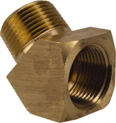 Parker - 3/4 Male Thread x 3/4 Female Thread, Brass Industrial Pipe 45° Street Elbow - MNPTF x FNPTF, 1,000 psi - Americas Industrial Supply