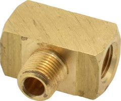 Parker - 1/8 Male Thread x 1/8 Female Thread, Brass Industrial Pipe Male Branch Tee - MNPTF x FNPTF, 1,000 psi - Americas Industrial Supply