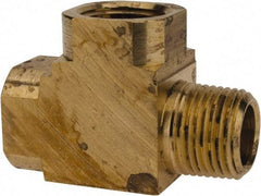 Parker - 3/8 Male Thread x 3/8 Female Thread, Brass Industrial Pipe Street Tee - MNPTF x FNPTF, 1,000 psi - Americas Industrial Supply