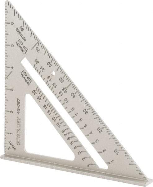 Stanley - 6-3/4" Blade Length x 10-1/4" Base Length, Buffed Finish, Aluminum Layout Tool - 1/8" Graduation - Americas Industrial Supply