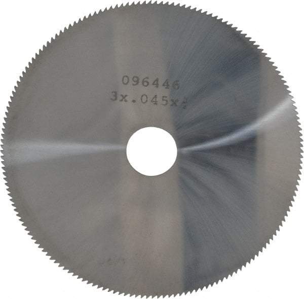 Made in USA - 3" Diam x 0.045" Blade Thickness, 1/2" Arbor Hole Diam, 168 Teeth, Solid Carbide Jeweler's Saw - Uncoated - Americas Industrial Supply