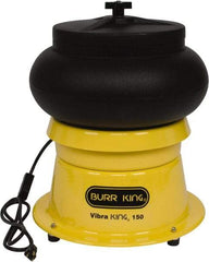 Burr King - 0.33 Cu Ft, 1/5 hp, Vibratory Tumbler - Adjustable Amplitude, Flow Through Drain - Americas Industrial Supply
