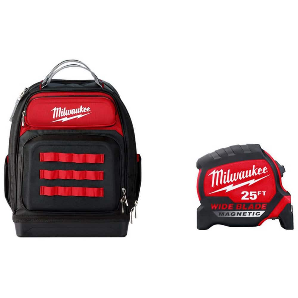 Tool Bags & Tool Totes; Holder Type: Tool Bag; Closure Type: Zipper; Material: Ballistic Polyester; Overall Width: 18; Overall Depth: 9.5 in; Overall Height: 20.375 in; Color: Red; Black; Features: Tape Measure Clip; Hardshell Protected Pockets; Sternum S