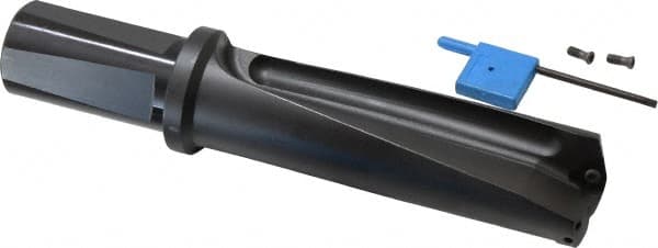 Kyocera - 4-1/2" Max Drill Depth, 3xD, 1-1/2" Diam, Indexable Insert Drill - 2 Inserts, 1-1/4" Shank Diam, Whistle Notch Shank - Americas Industrial Supply