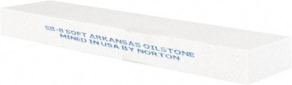 Norton - 8" Long x 2" Wide x 3" Thick, Novaculite Sharpening Stone - Rectangle, Extra Fine Grade - Americas Industrial Supply