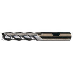 ‎11/32″ × 3/8″ × 1-1/2″ × 3-1/4″ RHS / RHC HSS-CO 8% (M42) Cobalt, Single End, 4-Flute, Center Cutting End Mill - Bright - Exact Industrial Supply