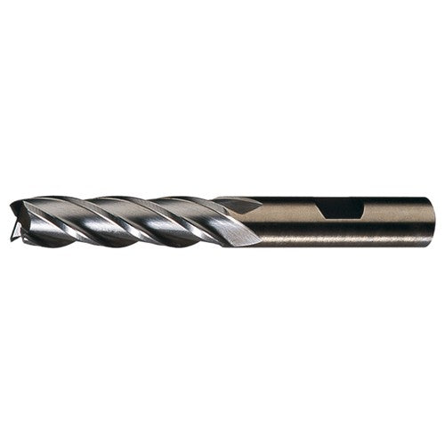 ‎5/32″ × 3/8″ × 1/2″ × 2-3/8″ RHS / RHC HSS-CO 8% (M42) Cobalt, Single End, 4-Flute, Center Cutting End Mill - Bright - Exact Industrial Supply