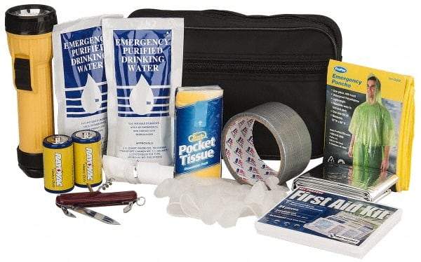 PRO-SAFE - Emergency Preparedness Kits Type: Emergency Response/Preparedness Kit Contents: 33 Piece First Aid Kit; Duct Tape; Drinking Water Packet; Dust Mask; Emergency Poncho; Flashlight; Gloves; Swiss Army Knife; Tissues - Americas Industrial Supply